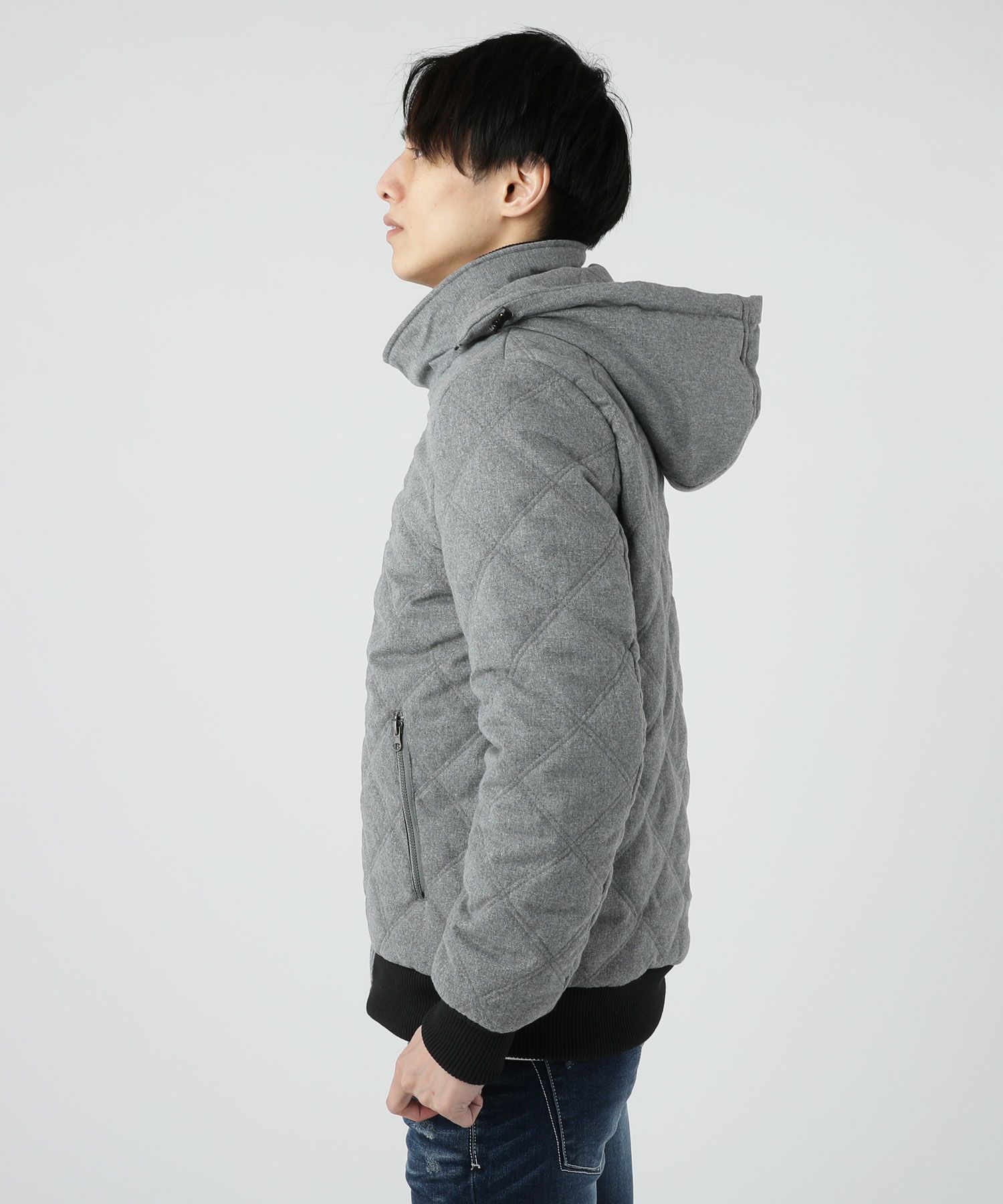 フェイクウールダイヤキルト中綿シンサレートフードジャケット 公式 Spu スプ公式通販 メンズセレクトショップ