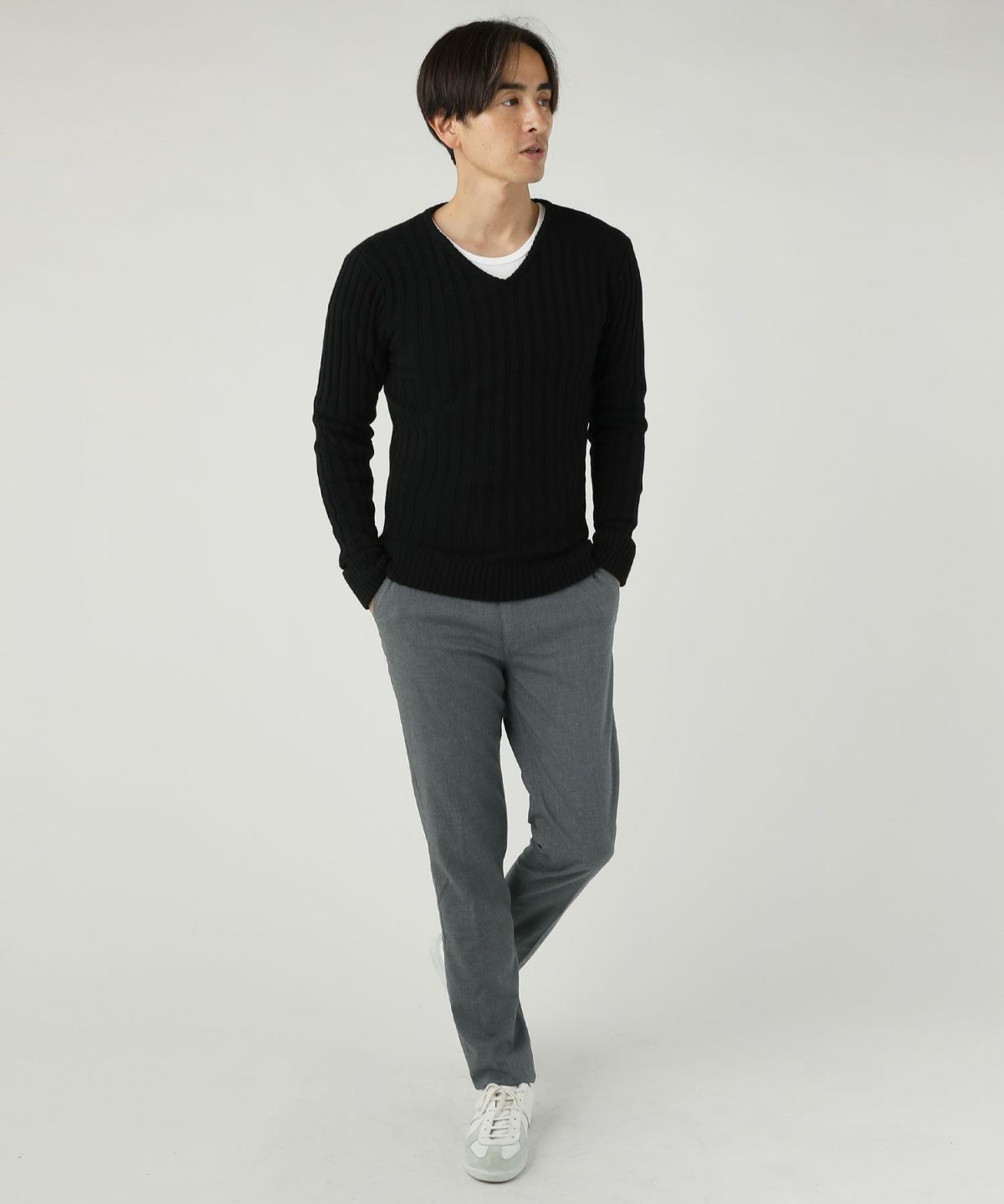 バレンシャガ変形リブ編みニット BALENCIAGA / バレンシアガ | 2way リブ 変形 クルーネック ニット