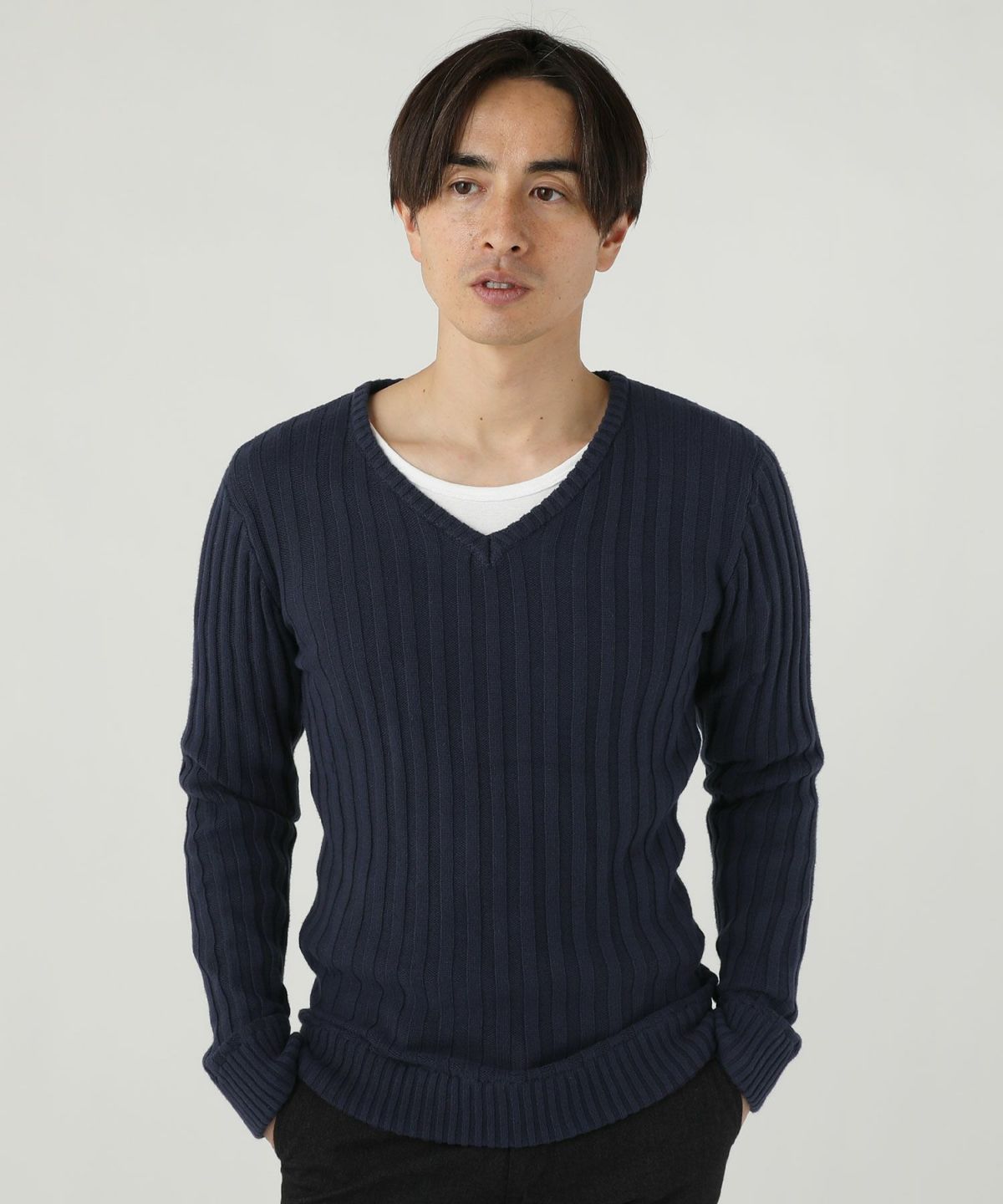 バレンシャガ変形リブ編みニット BALENCIAGA / バレンシアガ | 2way リブ 変形 クルーネック ニット