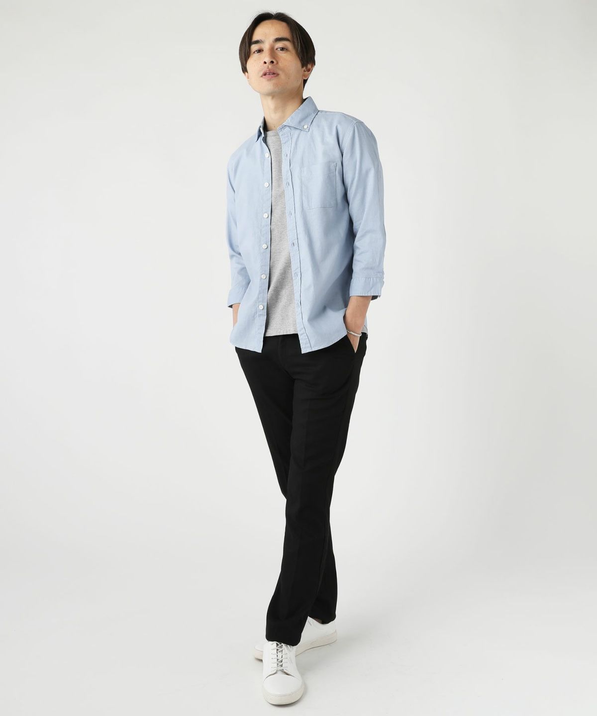 日本製ワイドスプレットボタンダウン七分袖シャツ | 【公式】SPU