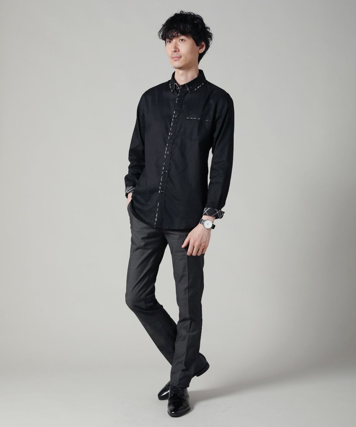 ✨美品✨AEWEN MATOPH チェック ダブル ボタン シャツ ベルト 36 AEWEN MATOPH チェック ダブル ボタン シャツ ベルト 36