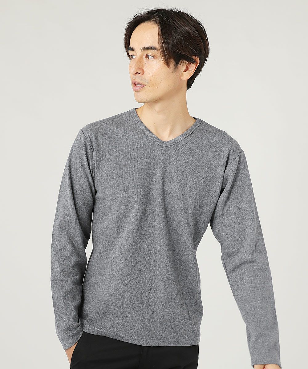 スパンテレコクルーネック Vネック ヘンリーネック長袖カットソー 公式 Spu スプ公式通販 メンズセレクトショップ