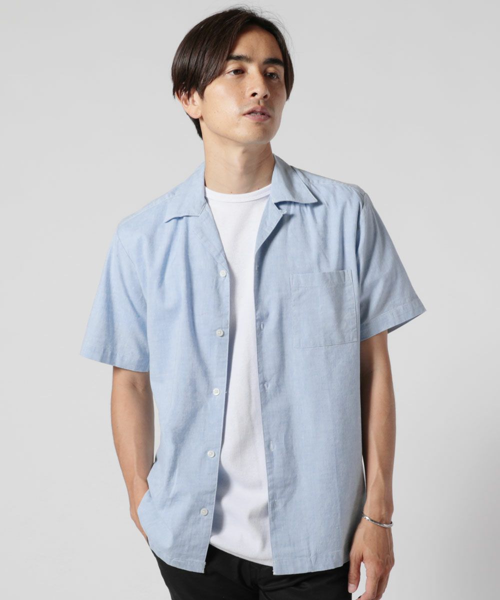 綿麻ストレッチオープンカラー半袖シャツ | 【公式】SPU スプ公式通販