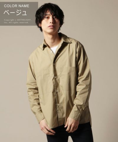 【24SS✨】Plage タイプライターワイドシャツ　ビックシルエット　抜け感 メンズ シャツ タイプライター ビッグポケット ビッグシルエット