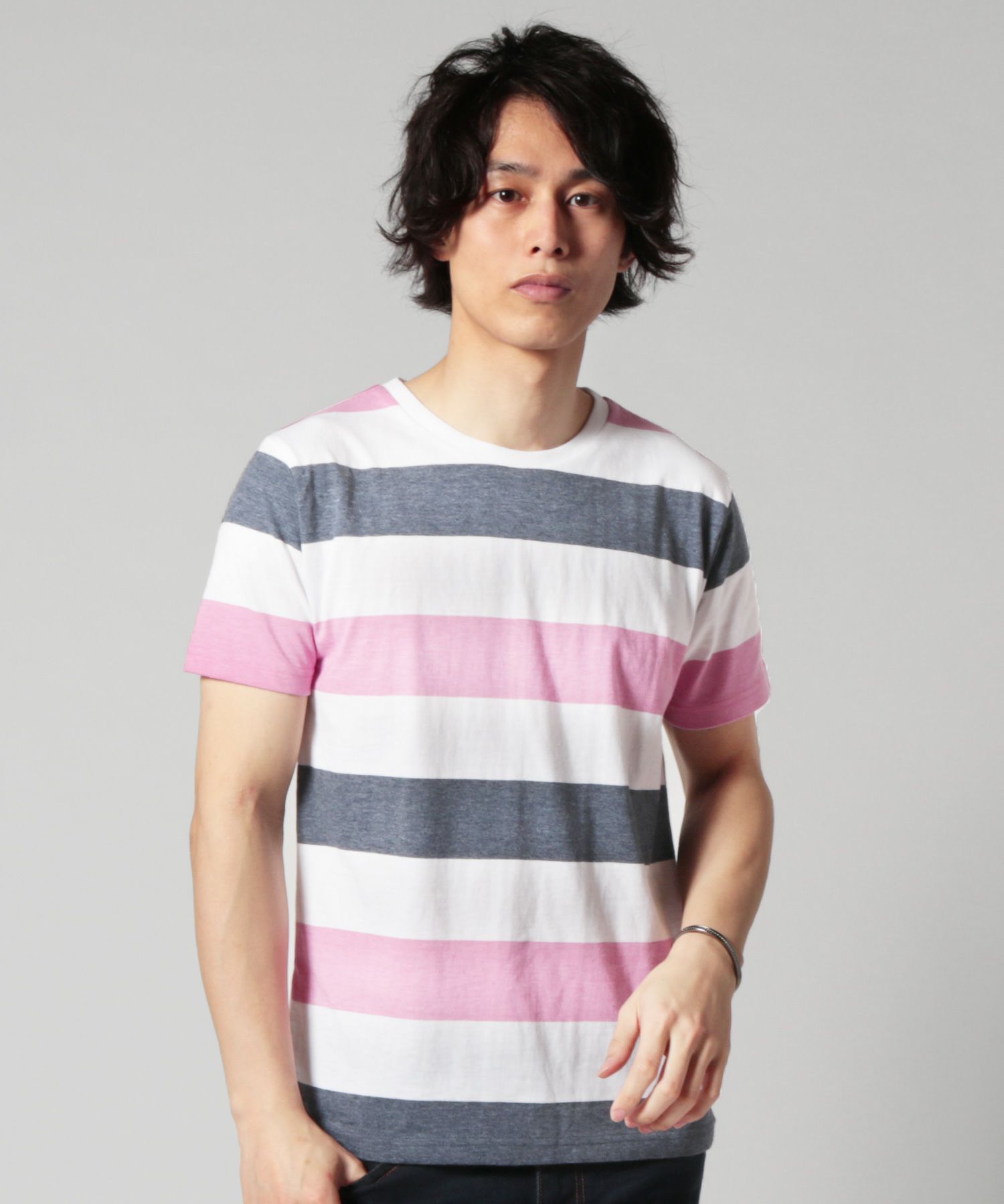 メンズ カットソー 半袖 Tシャツ ボーダー ブロッキング Sputnicks スプートニクス