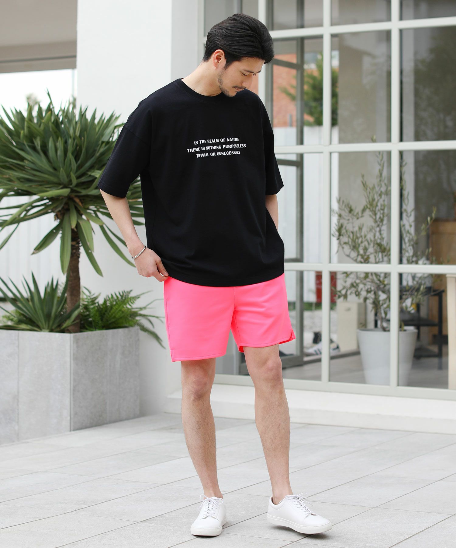 メンズ 春夏 イエロー 黄色 大人のハーフパンツコーデ Fashion Spider