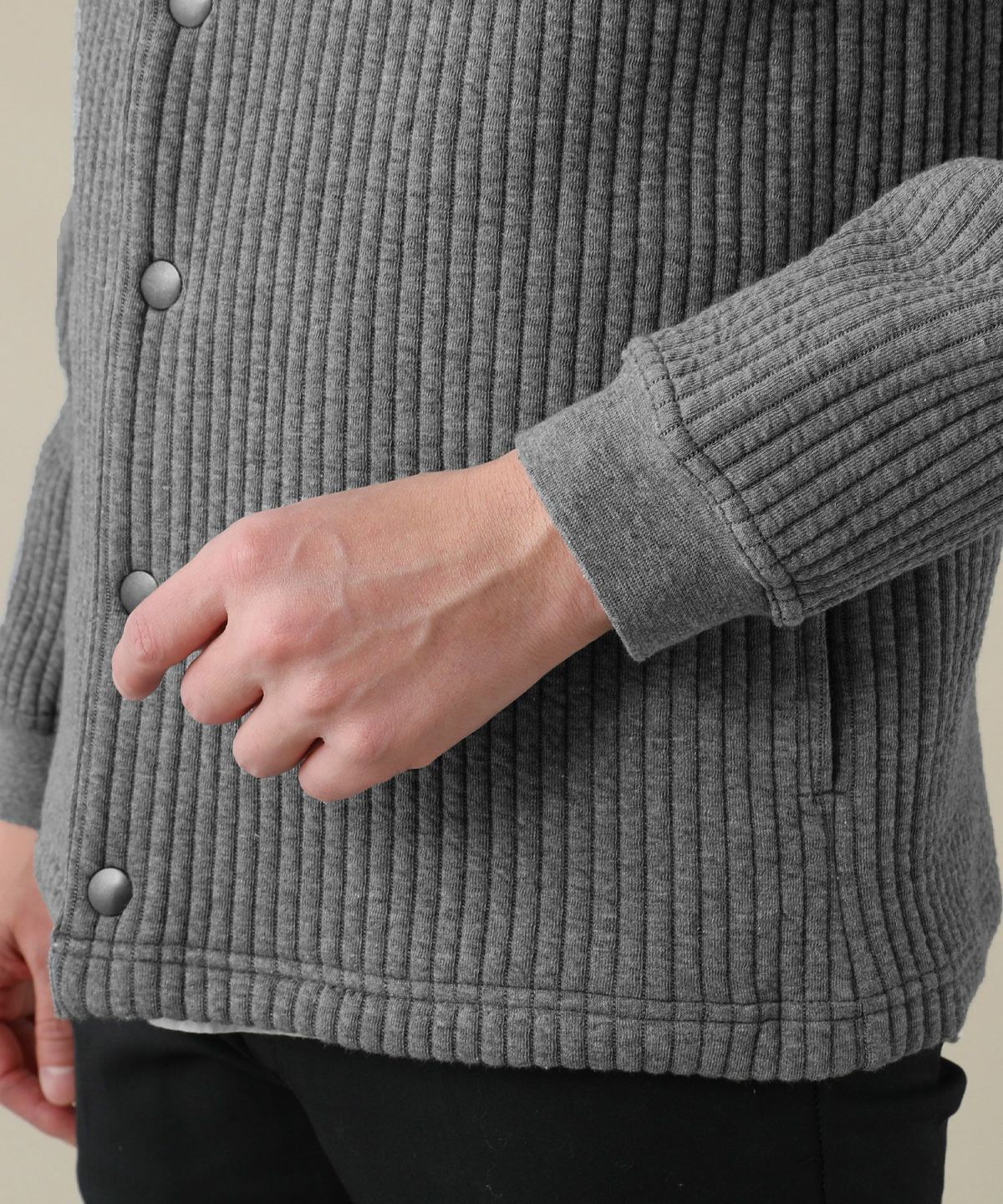 日本製「尾州」コットンキルトノーカラージャケット | 【公式】SPU