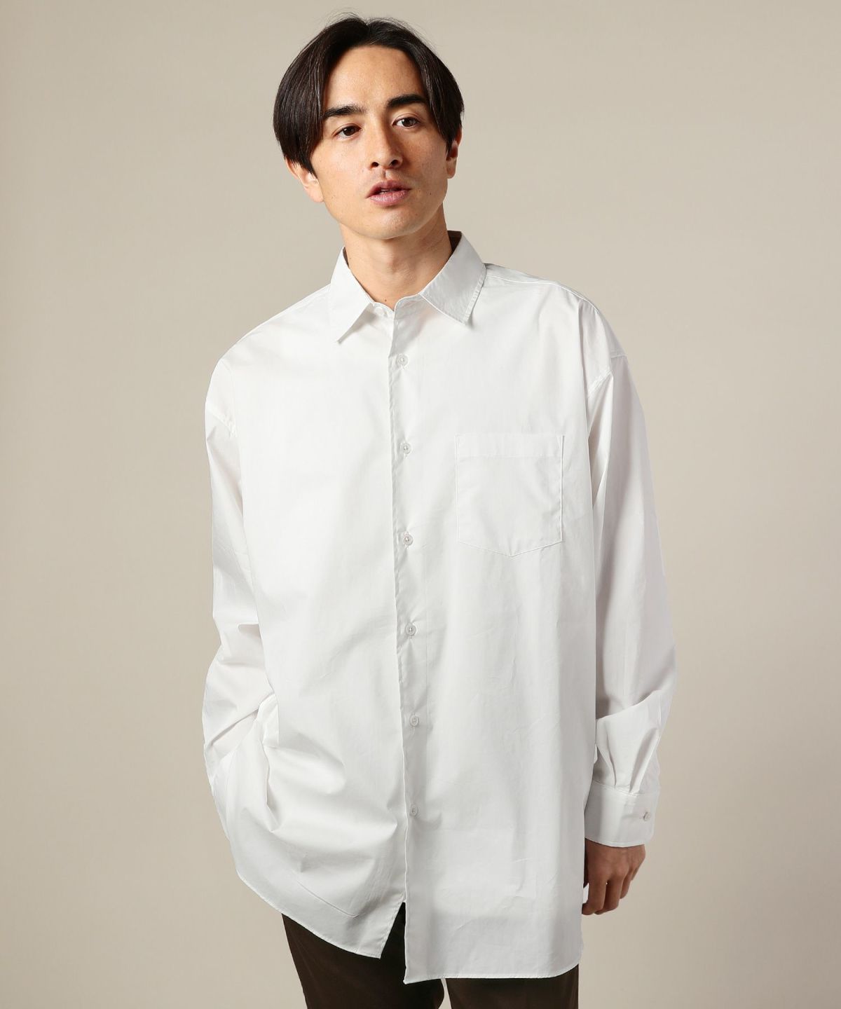 日本製 70/30クロス ストレッチタイプライターレギュラーカラー
