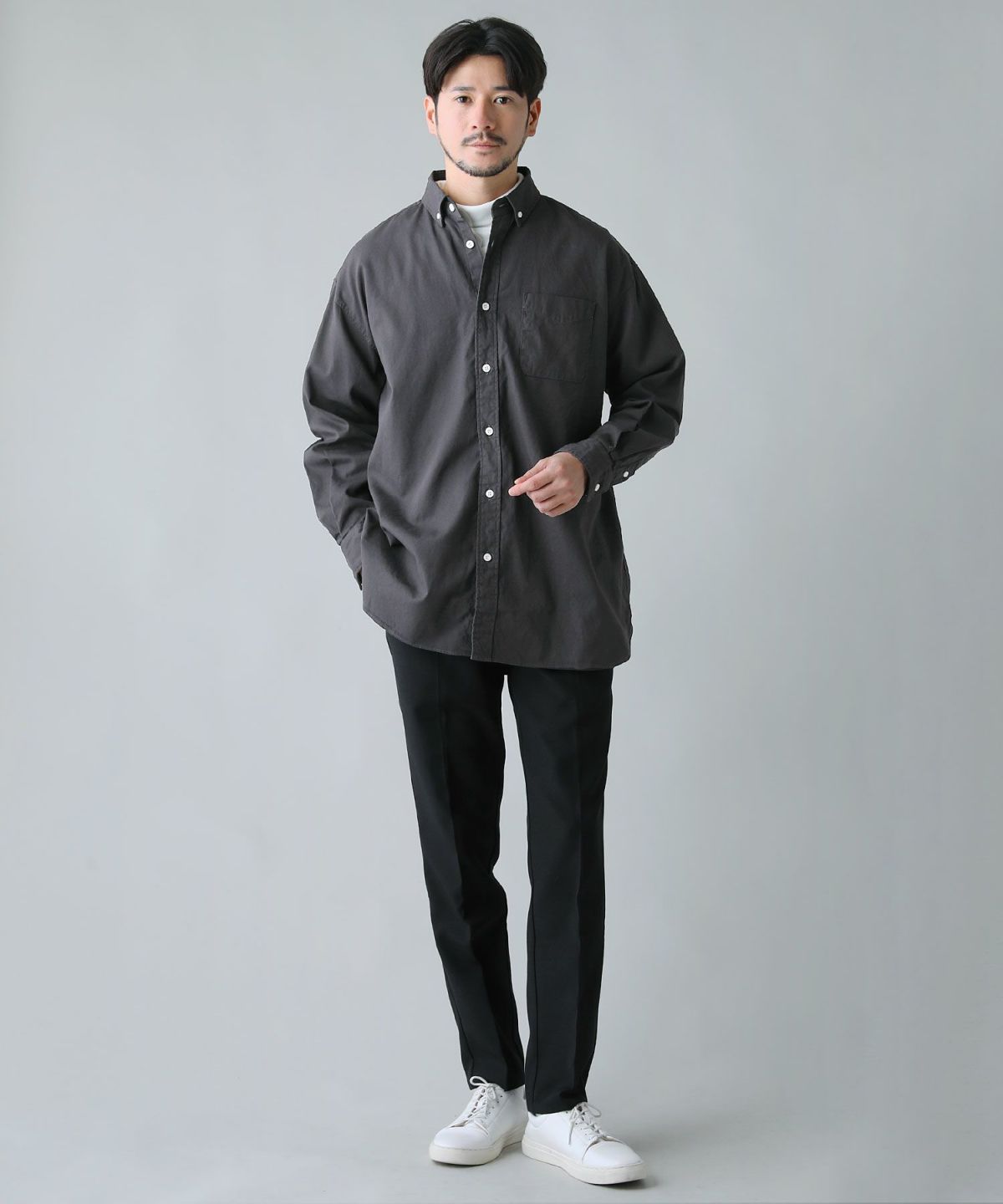 美品】 ANATOMICA ボタンダウンシャツ M 6ボタン 日本製 古着 メンズ