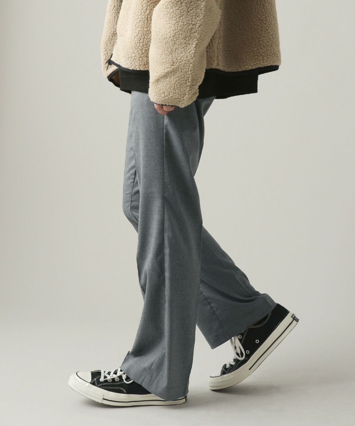 strips, st フレアスラックス STRIPE FLARE SLACKS【BLACK】 | SHIKITARI