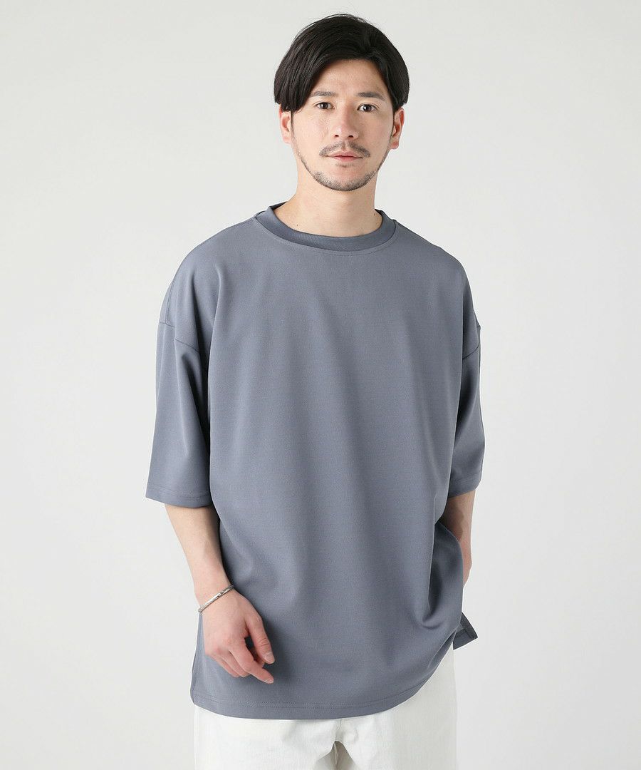 カットジョーゼットワイドモックネック半袖Tシャツ | 【公式