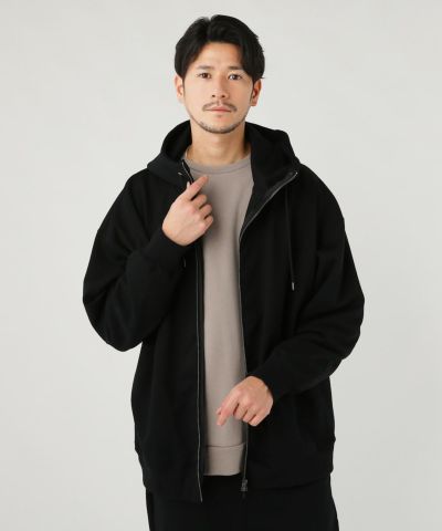 日本製16オンス ハードコンパクトヘビー裏毛 スタンドフードZIP