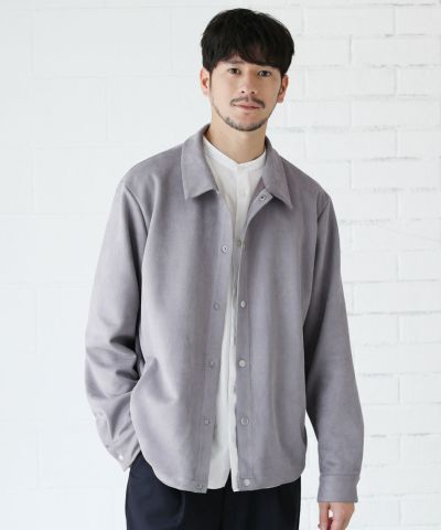 COACH スエードジャケット グレー/ クリーニング済 コーチジャケット メンズ ジャケット アウター フェイクスエード