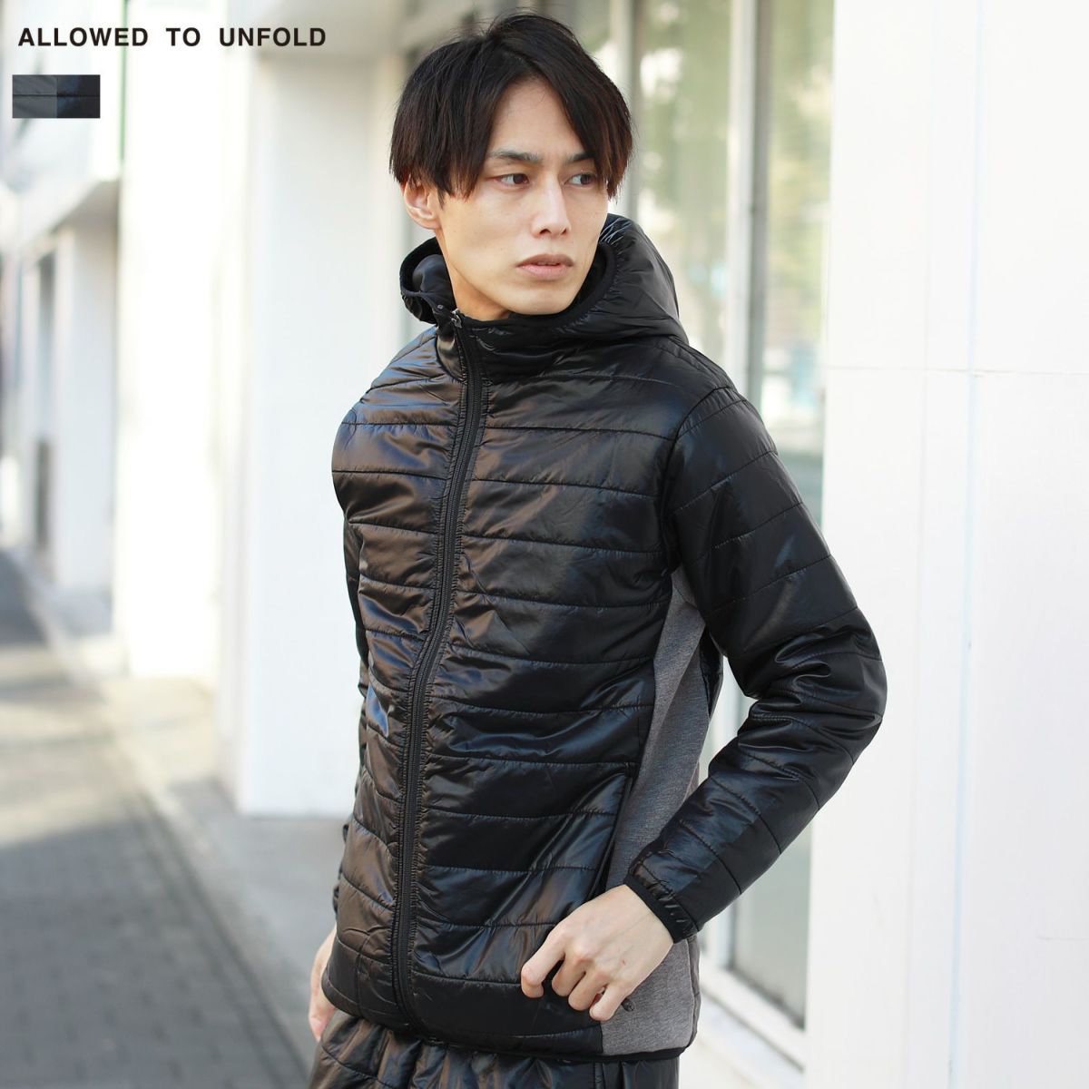 中綿×ダンボールニット切り替えフードジャケット | 【公式】SPU 中綿×ダンボールニット切り替えフードジャケット | 【公式】SPU