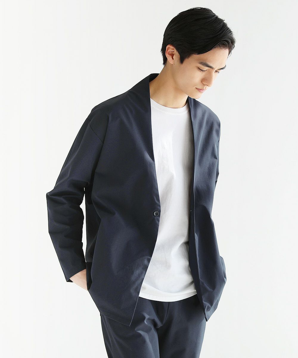 抗菌防臭付きノーカラーカーデジャケット&テーパードパンツ 抗菌防臭付きノーカラーカーデジャケット&テーパードパンツ