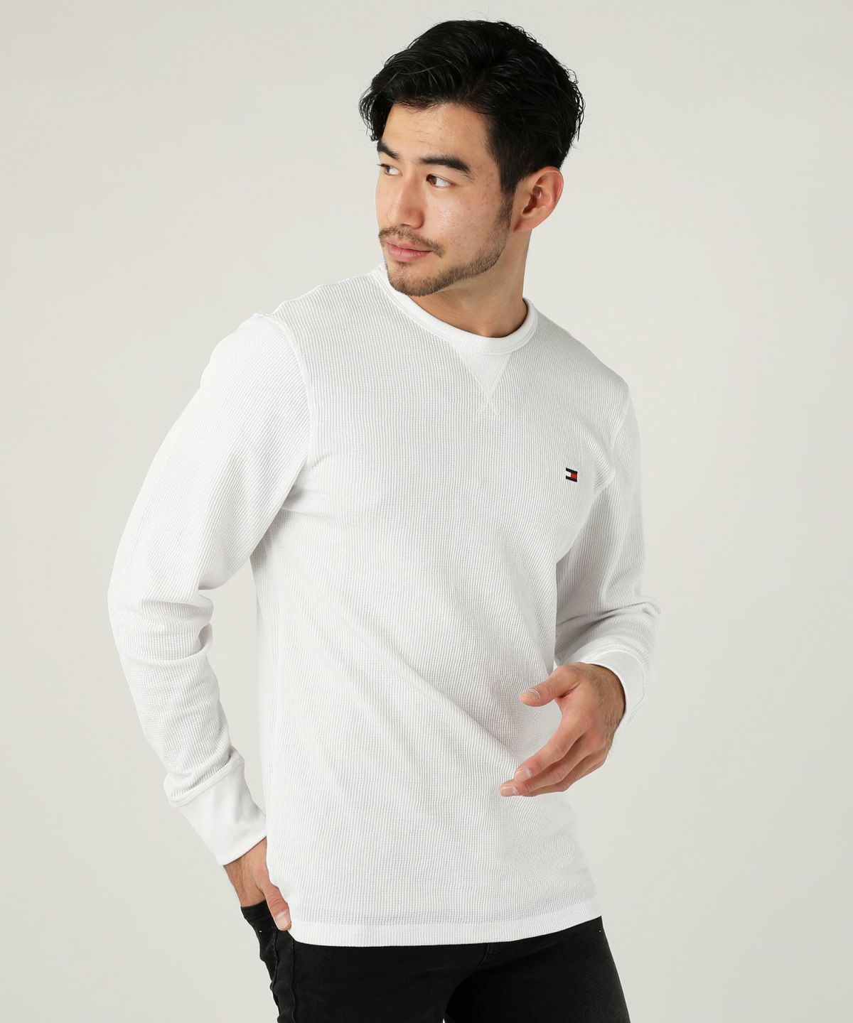 胸ワンポイントステッチクルーネック長袖Tシャツ | 【公式】SPU