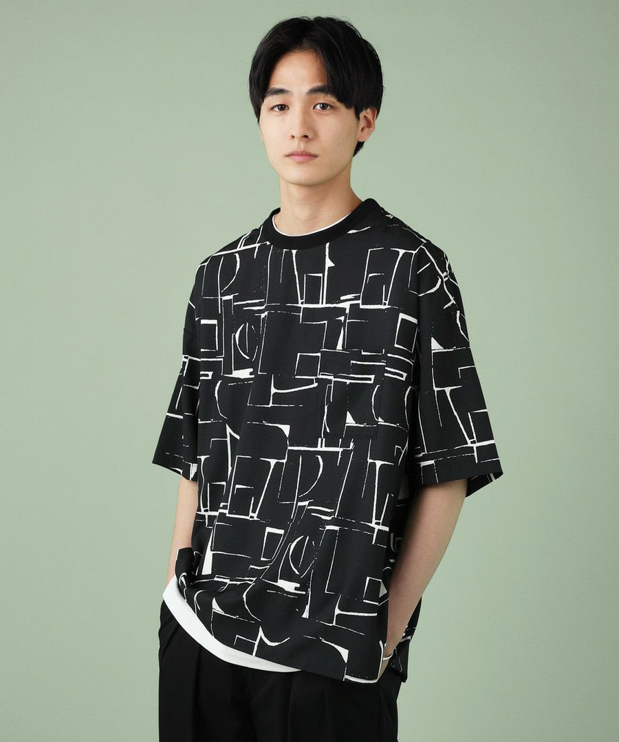 アブストラクト柄プリント半袖Tシャツ | 【公式】SPU スプ公式