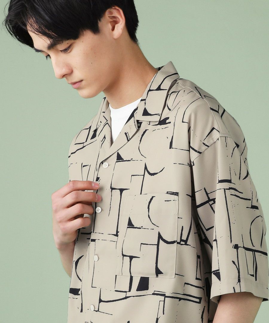 アブストラクト柄オープンカラーシャツ | 【公式】SPU スプ公式