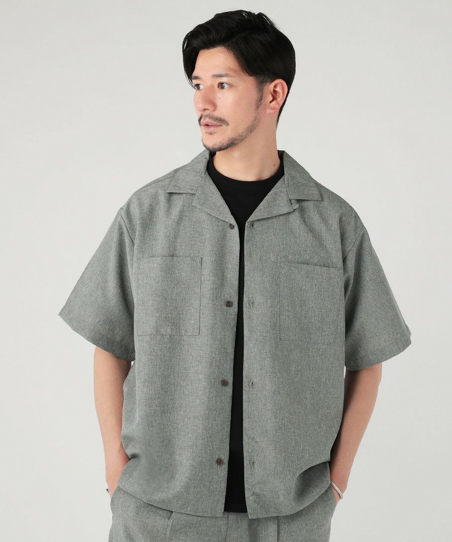 【UMBRO】トロピカル オアシス サンドフレッシュ半袖Tシャツ トロピカル柄総柄プリントオープンカラー半袖シャツ/アロハ