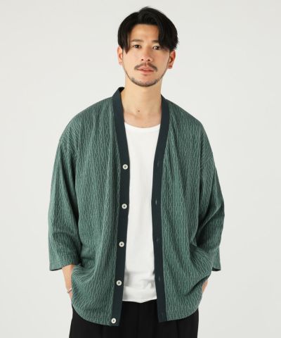 AMBIDEX Store 〇おさかな ジャカード カーディガン(F サックス