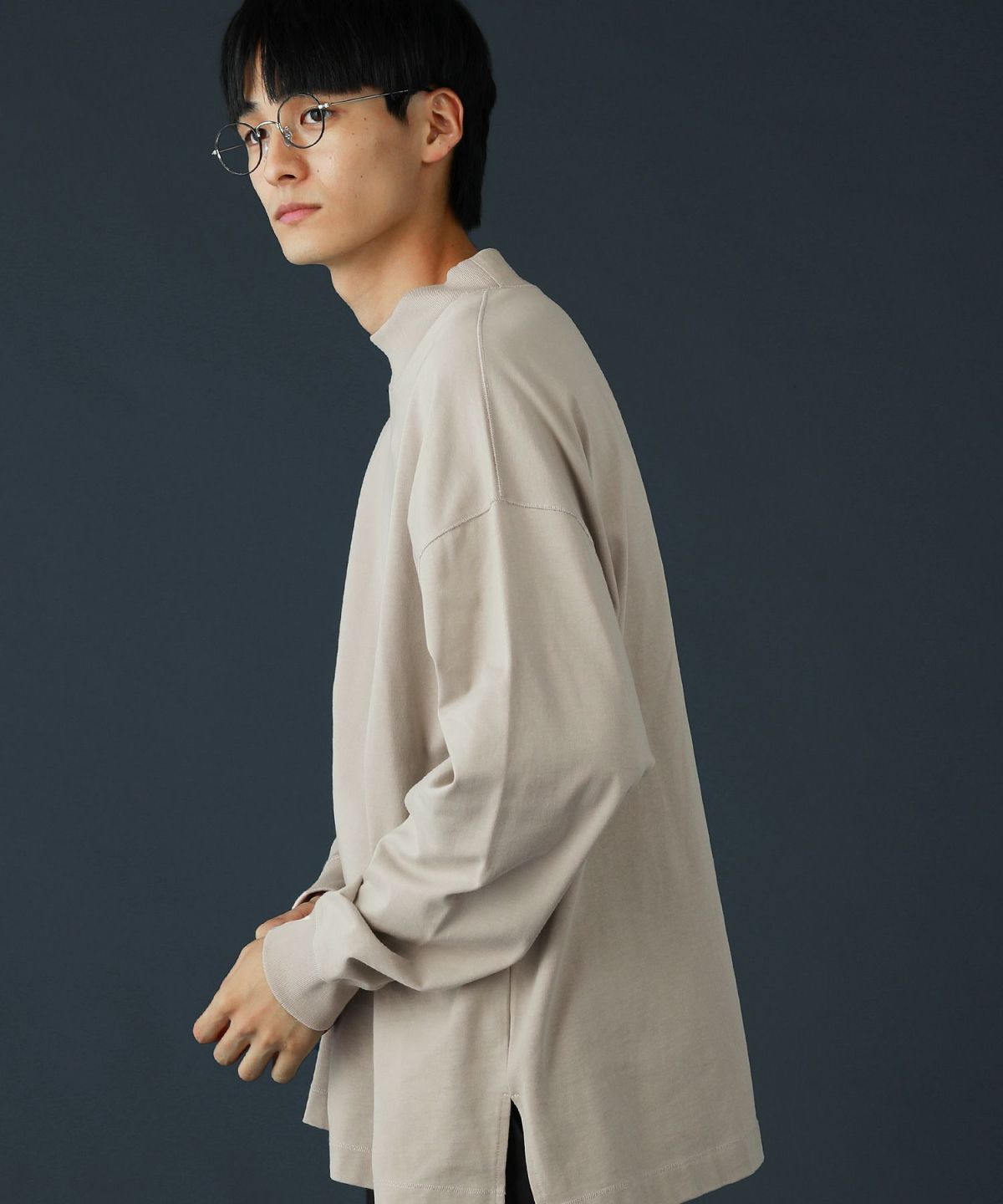 美品⁂センソユニコ⁂メフウ⁂長袖カットソー　プルオーバー　モックネック　凸凹生地 美品⁂センソユニコ⁂メフウ⁂長袖カットソー プルオーバー モック