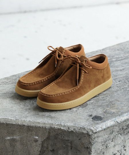 PHENOMENON モカシン レザー×キャンバス うーむ 43 BROWN