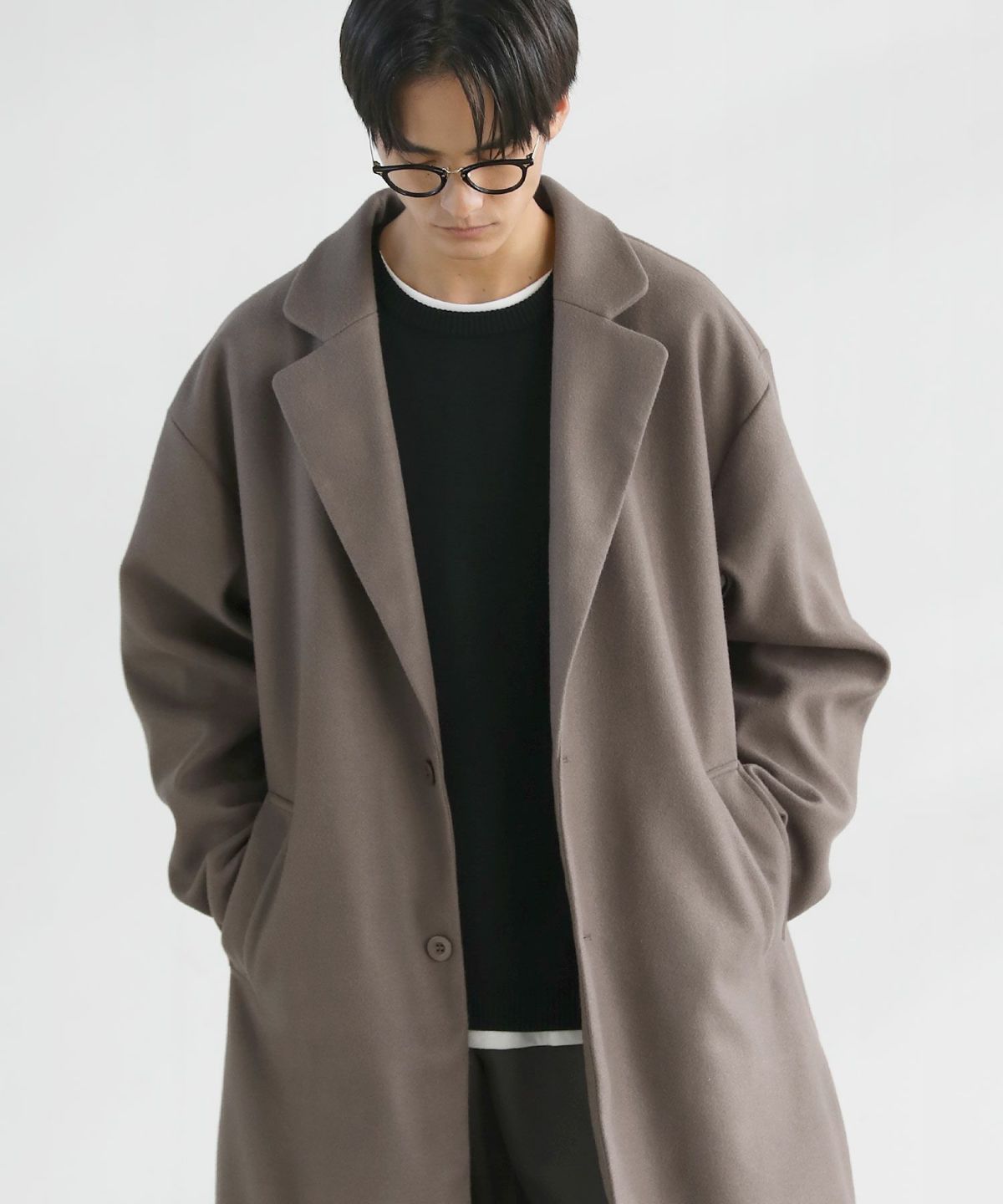 45R メルトンPラップCOAT チェスターコート ウール ベージュ