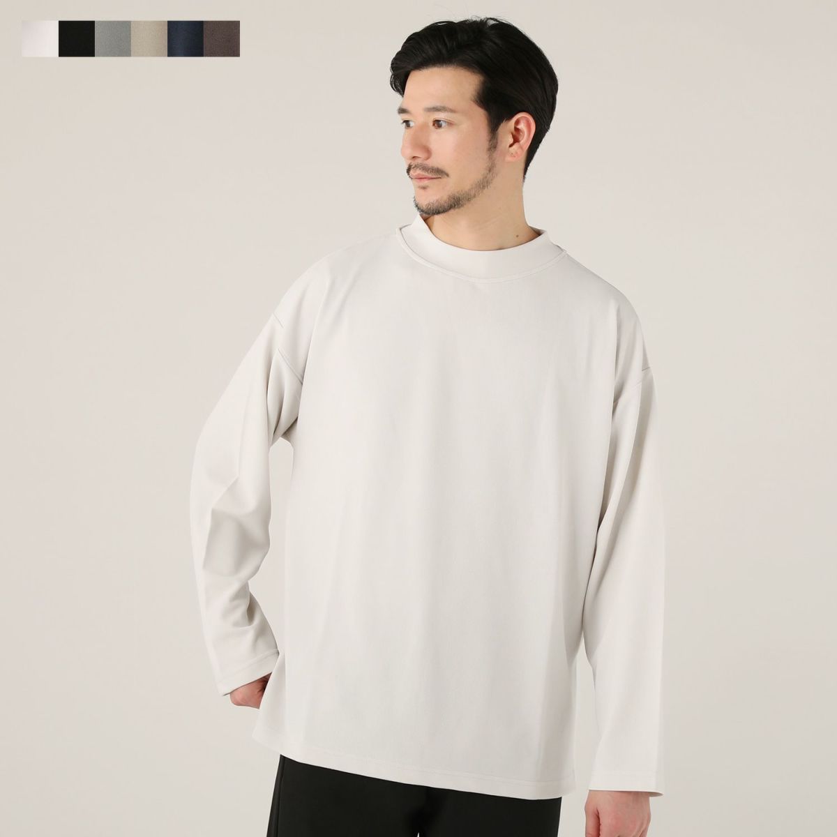 【当店限定販売】 カットジョーゼットワイドモックネックロンT | 【公式】SPU スプ メンズウェア