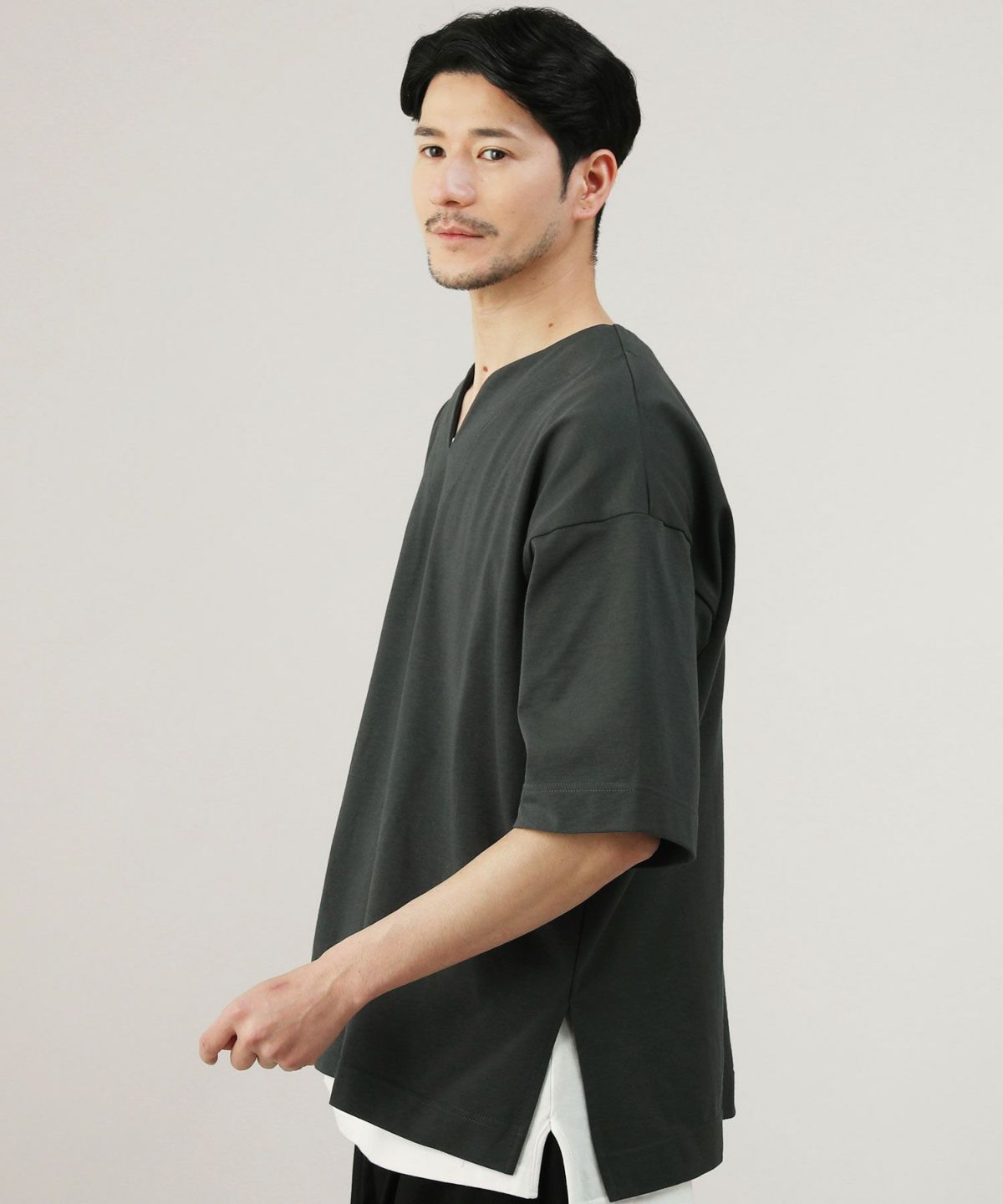 Y2K グランジ ダークコア ドクロ 英字 Tシャツ Vネック ギャル