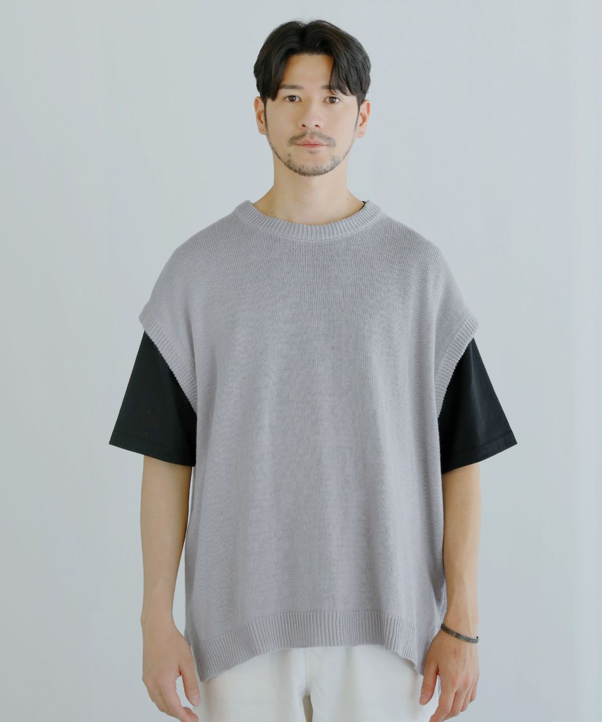 春夏物　TRUBE オシャレデザイン　綿麻ベスト　ゆったりサイズ 春夏物 TRUBE オシャレデザイン 綿麻ベスト ゆったりサイズ 春夏物