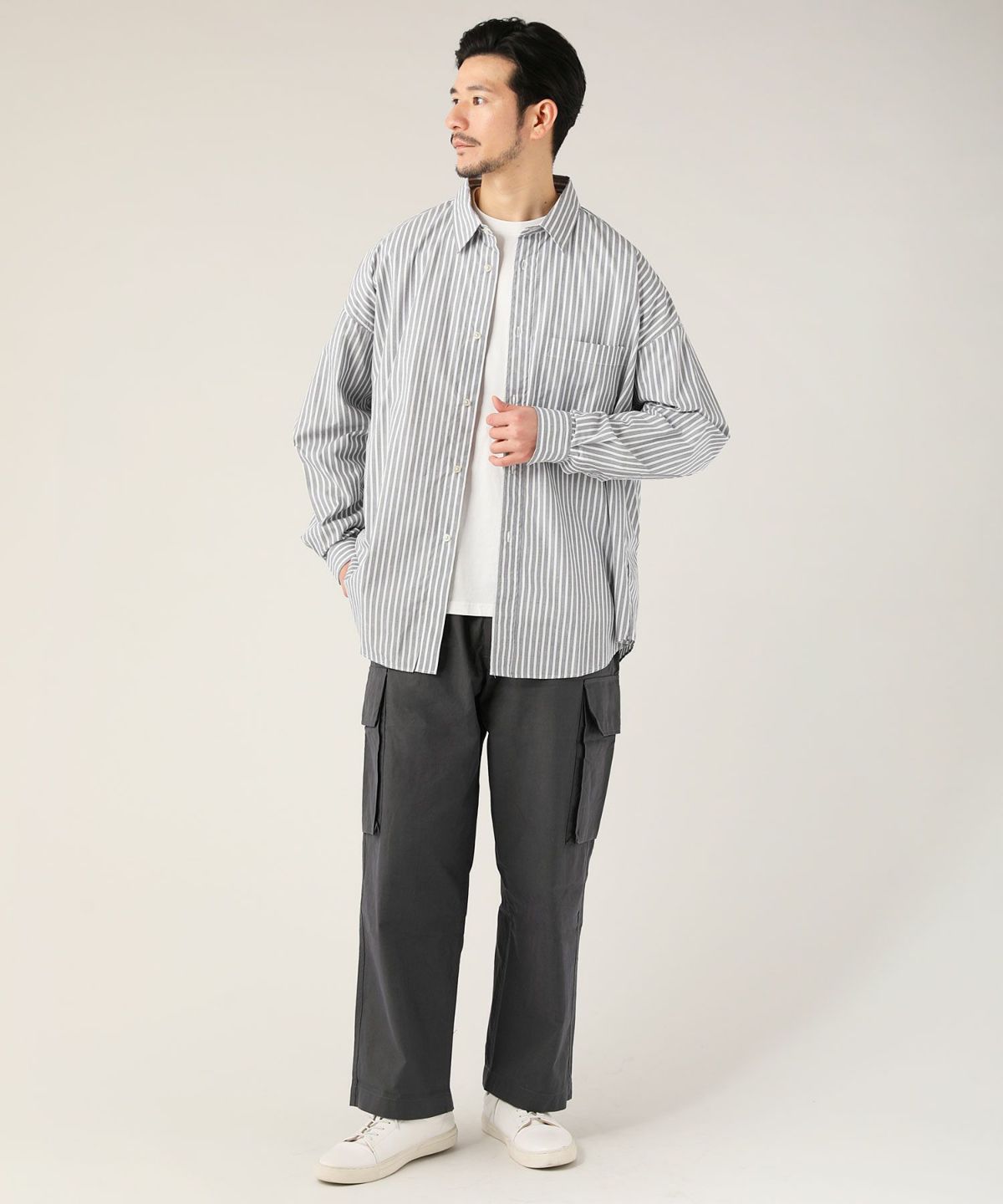 日本製ビッグシルエットストライプ長袖シャツ | 【公式】SPU