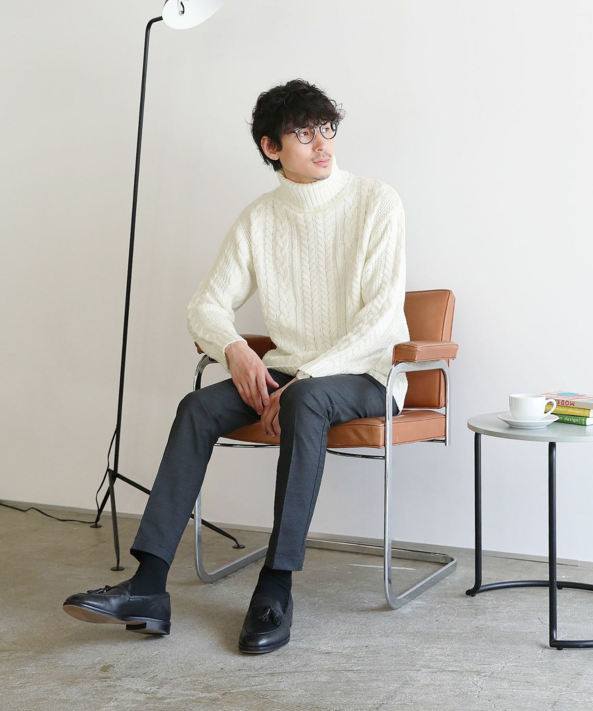 Max Mara 1st 総ケーブルオフタートルニット M サンドベージュ杢 Max Mara/マックスマーラ｜'Liana' セーター