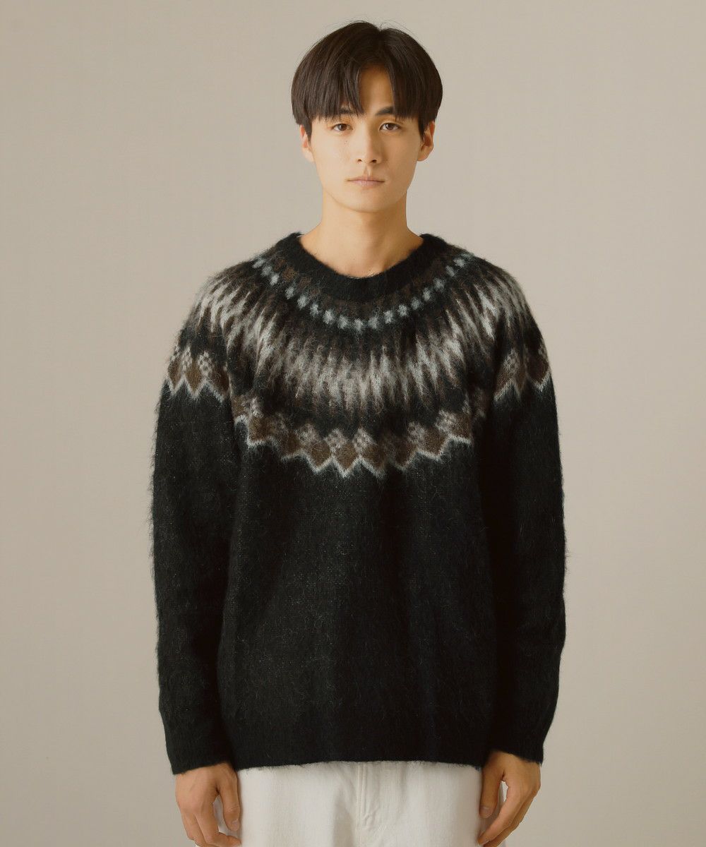 特価　モヘア ノルディック usa 11/2(土)販売開始!!BATONER Mohair Nordic Crew Neck Sweater