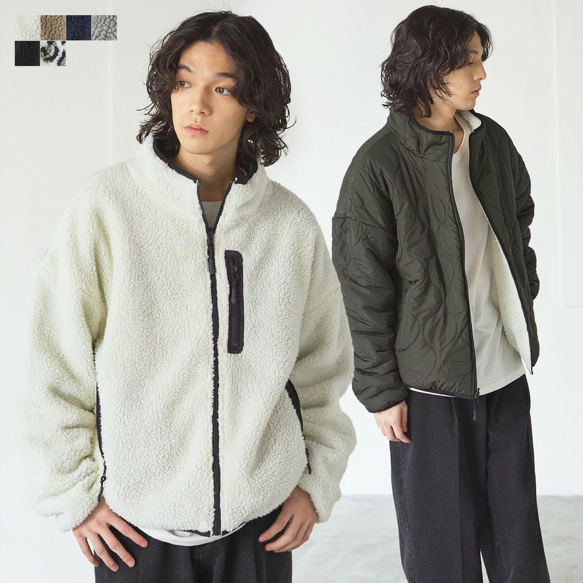 THE CASUAL｜ビッグシルエットリバーシブル中綿ボアフリース