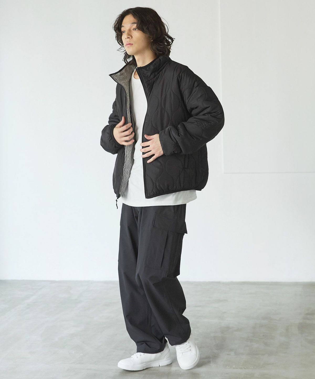 THE CASUAL｜ビッグシルエットリバーシブル中綿ボアフリース