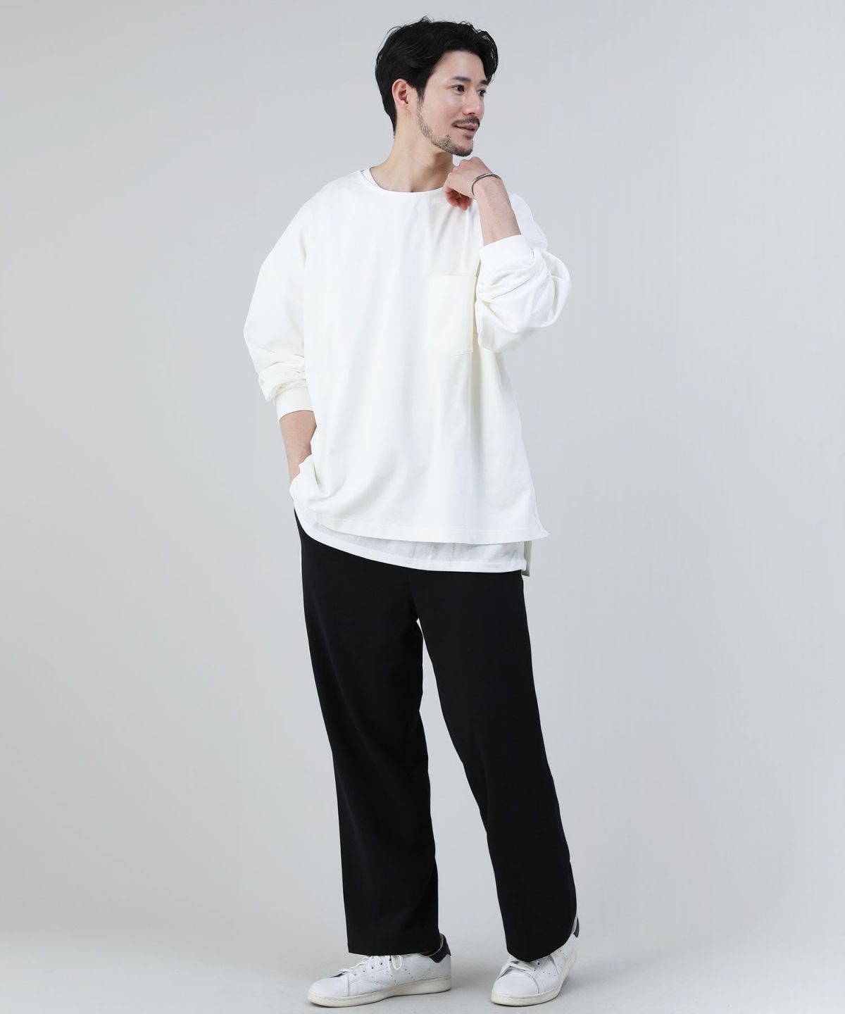 長袖 PIGMENT DYE DENIM PATCH LONG SLEEVE TEE｜CONVERSE TOKYO
