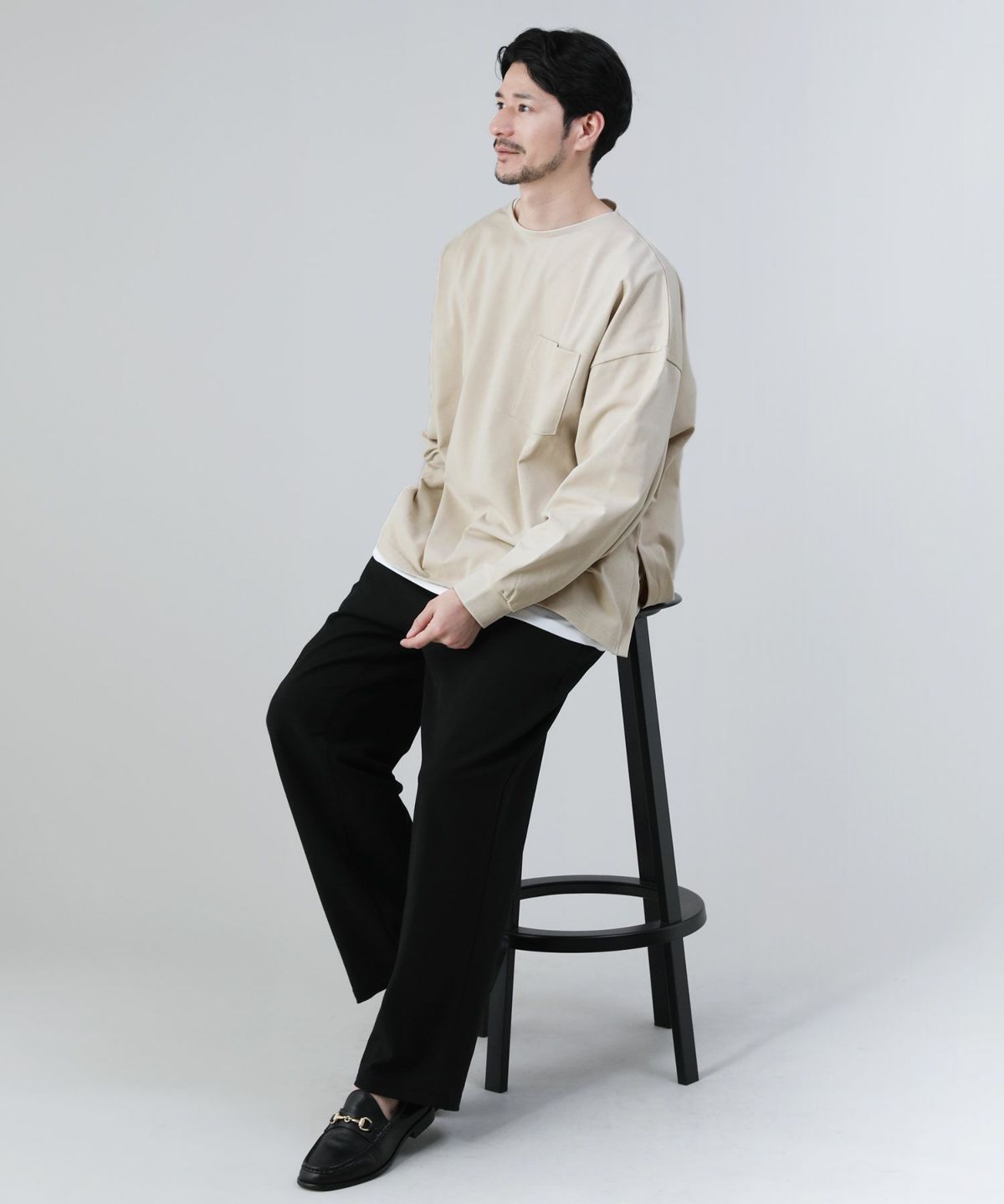 日本製VORTEX8オンス(MVS天竺)サイドスリットAライン長袖Tee