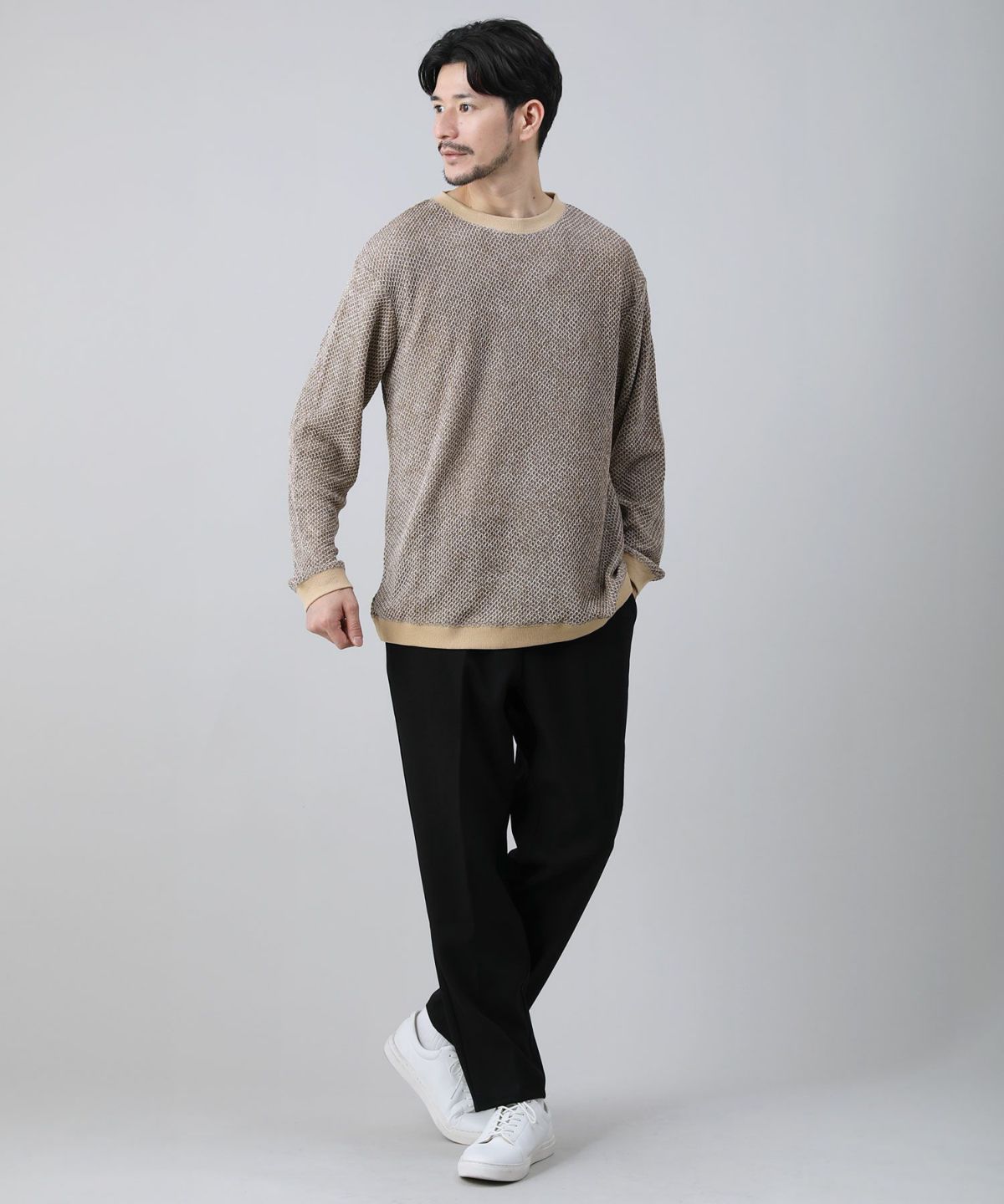 モールワッフルクルーネックニット | 【公式】SPU スプ公式通販