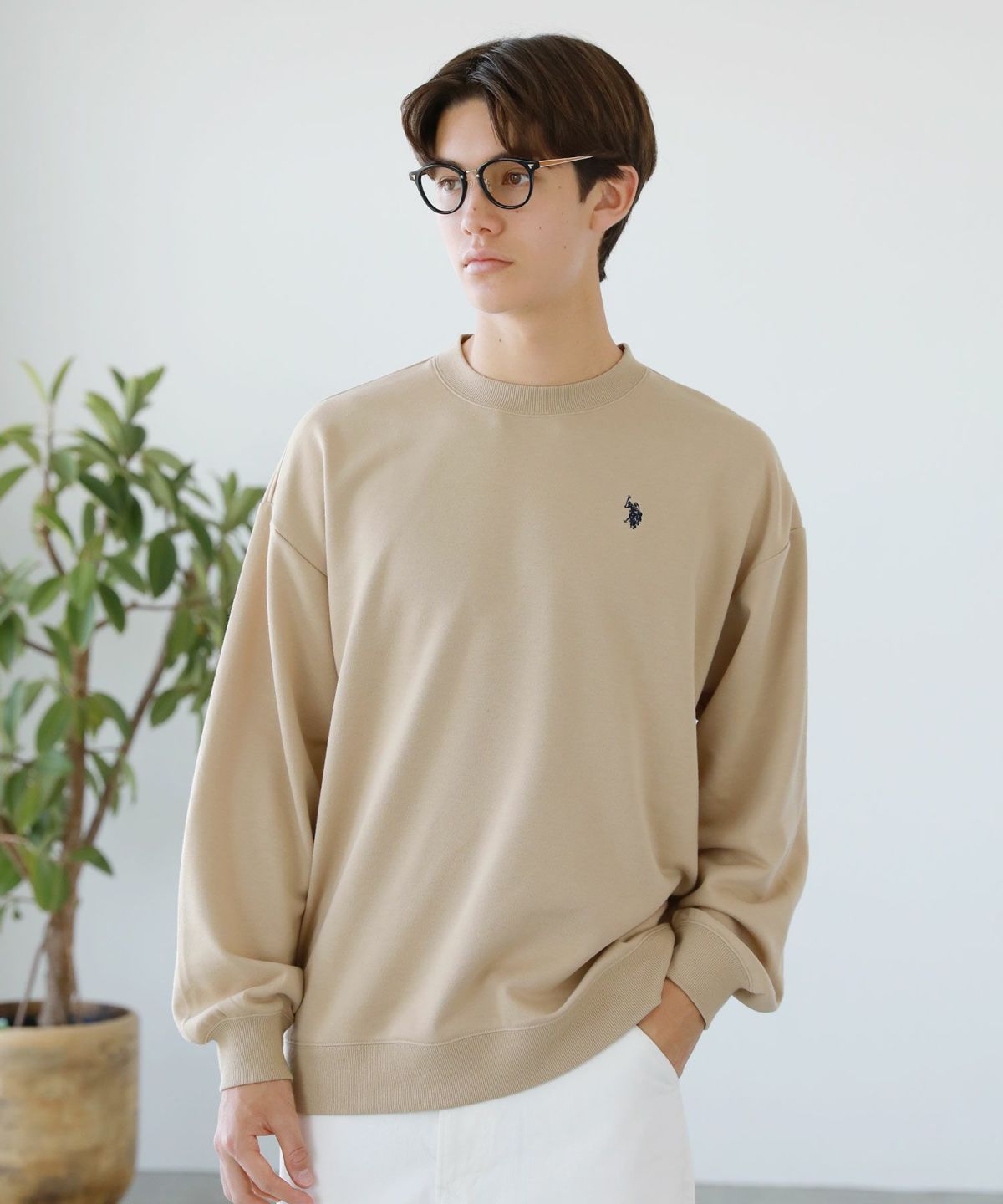 裏毛ワンポイントロゴクルーネックスウェット配色 | 【公式】SPU スプ