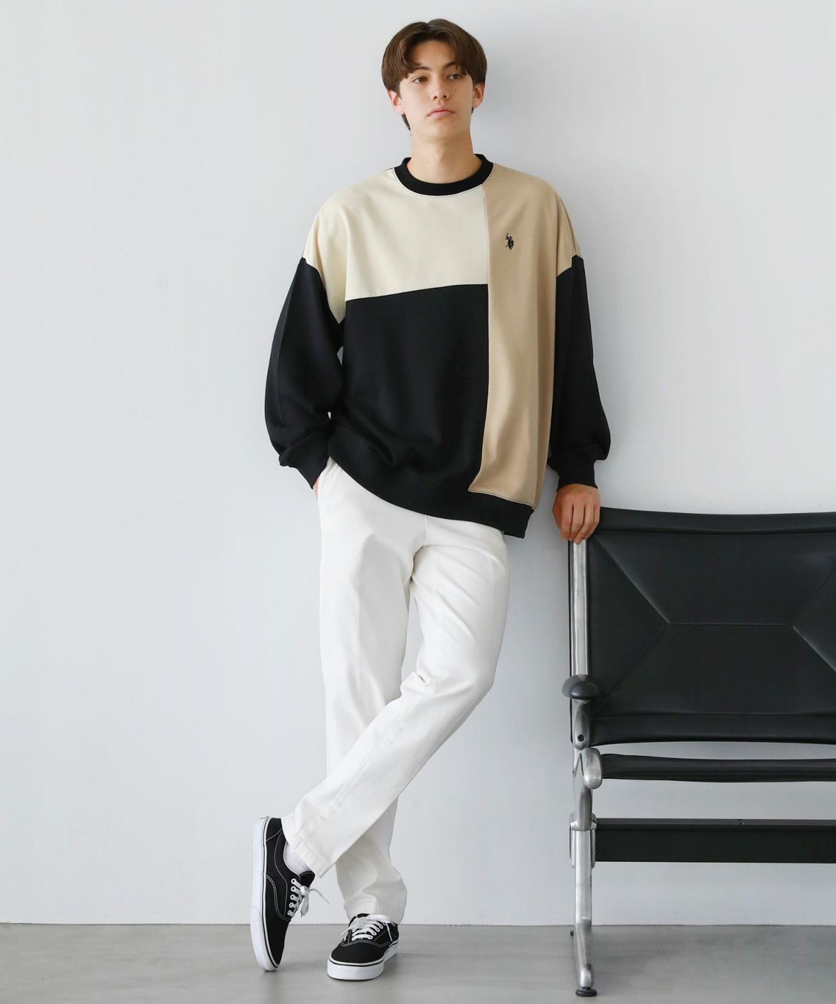 定価30,】 新品 ラッセルノ クルーネックスウェット 黒