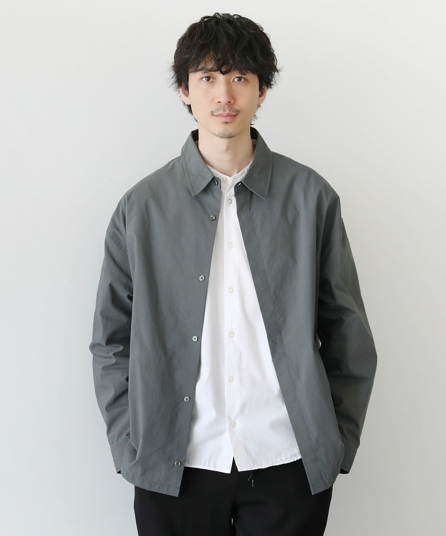 ルーズシルエット比翼シャツジャケット 【返品交換不可】 【SALE 