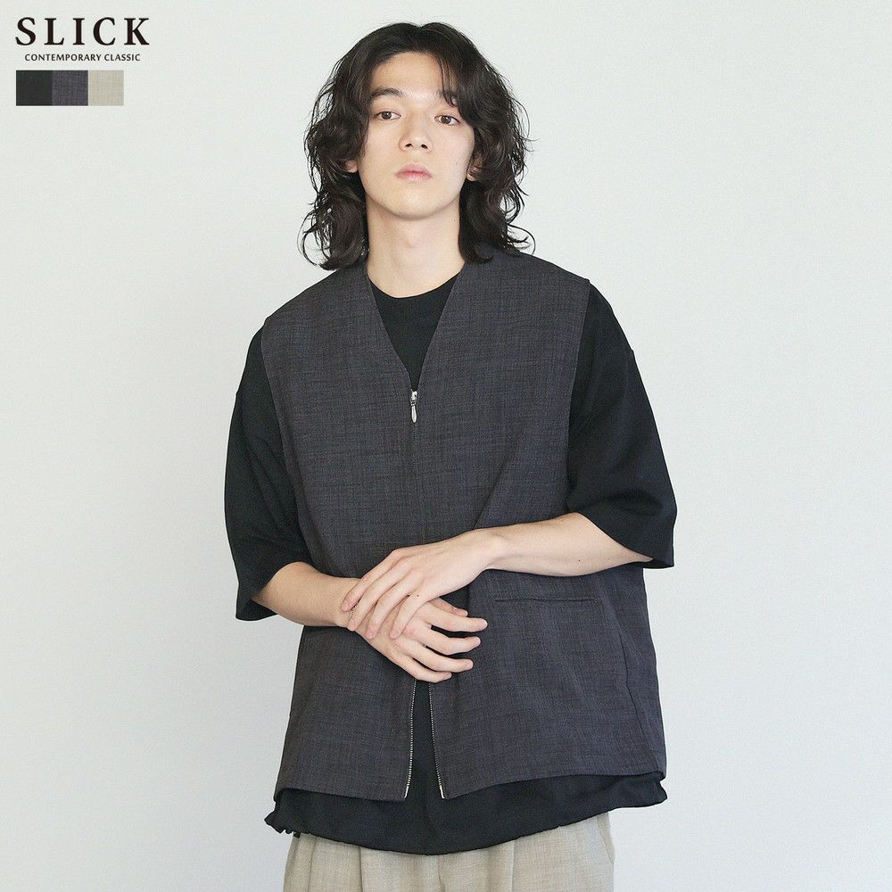 新品】RLX ゴルフ用ジップアップベスト 不明 ホワイト/ネイビー メンズ 