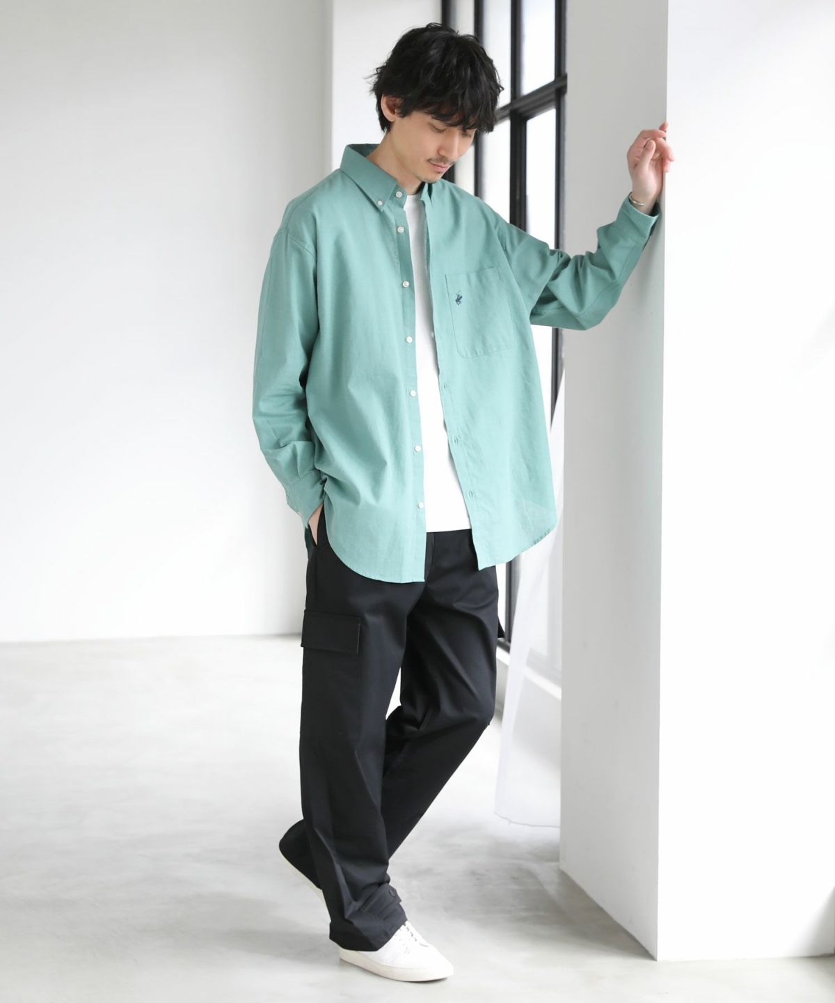 コットンリネンボタンダウン長袖シャツ | 【公式】SPU スプ公式通販