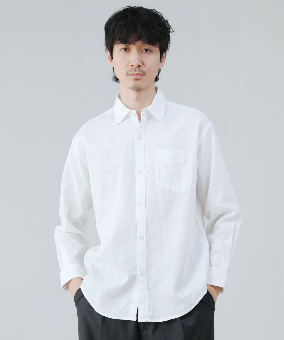 ムジ麻レギュラー長袖シャツ | 【公式】SPU スプ公式通販｜メンズ