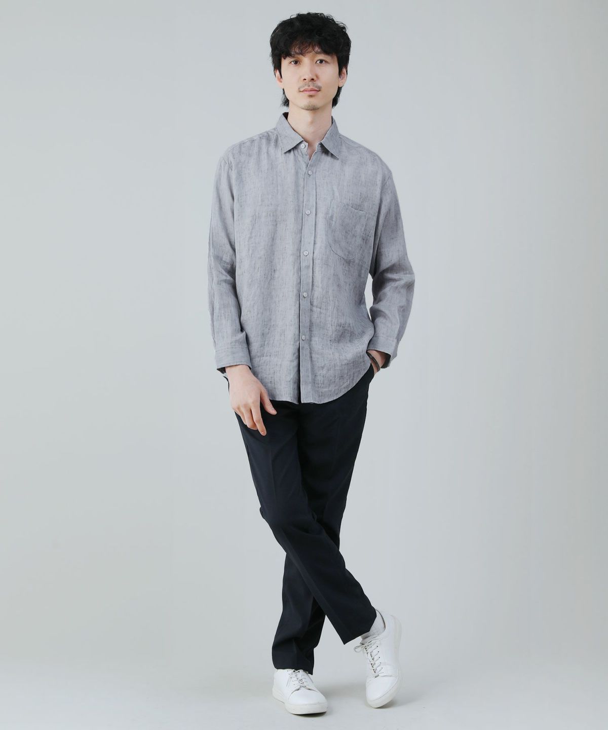 ムジ麻レギュラー長袖シャツ | 【公式】SPU スプ公式通販｜メンズ