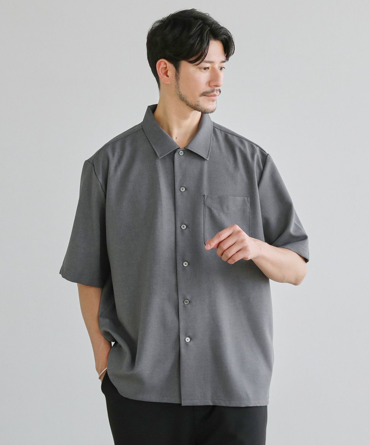 SPU別注Naturemier(TM)日本製テックリネン2WAYオープンカラー半袖シャツ | 【公式】SPU スプ公式通販｜メンズセレクトショップ