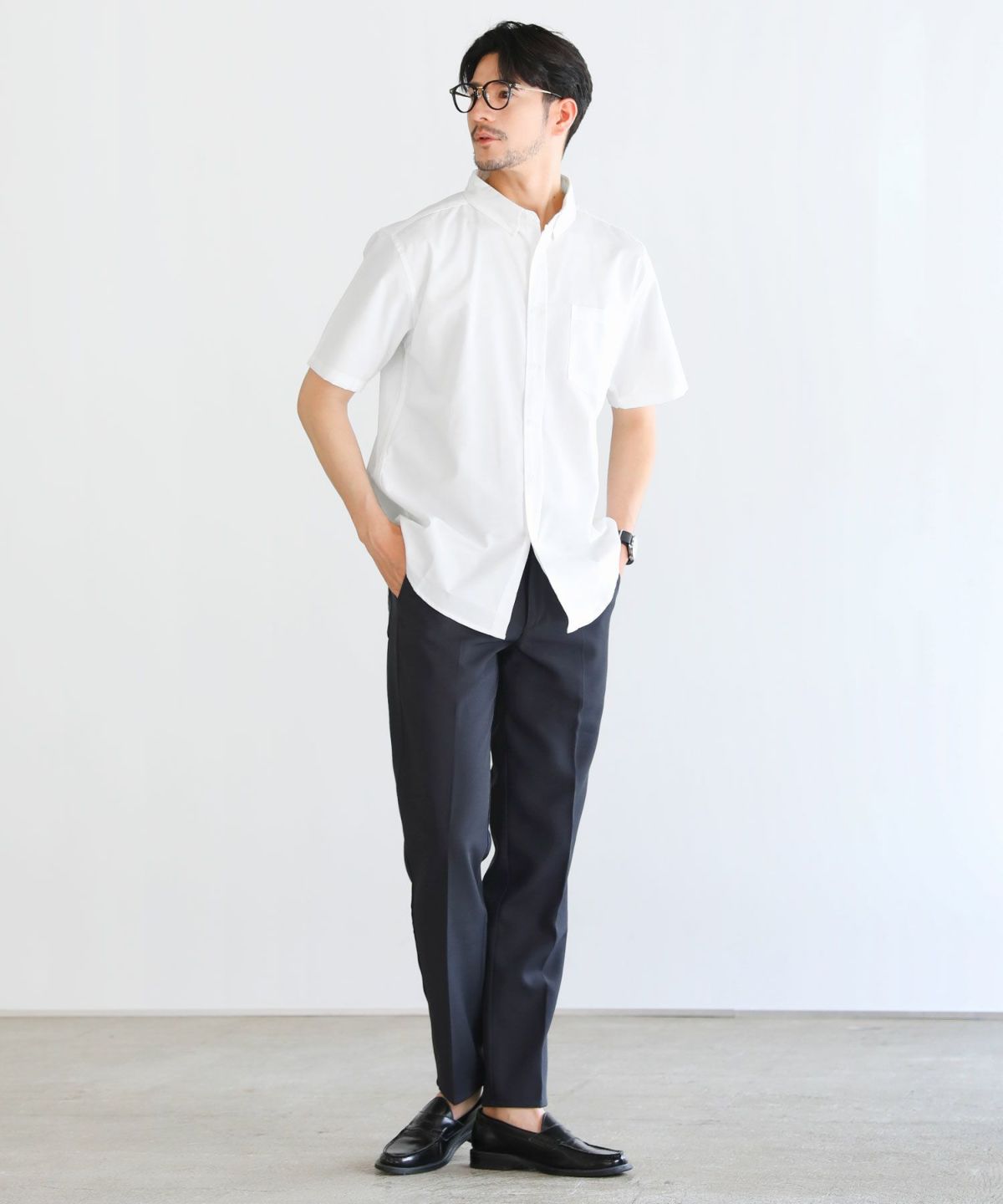 【最終値下げ】うさと/Usaato ボタンアップシャツ 長袖※自然素材 AZ-7882】 【ストレッチ】オックスフォードボタンダウンシャツ