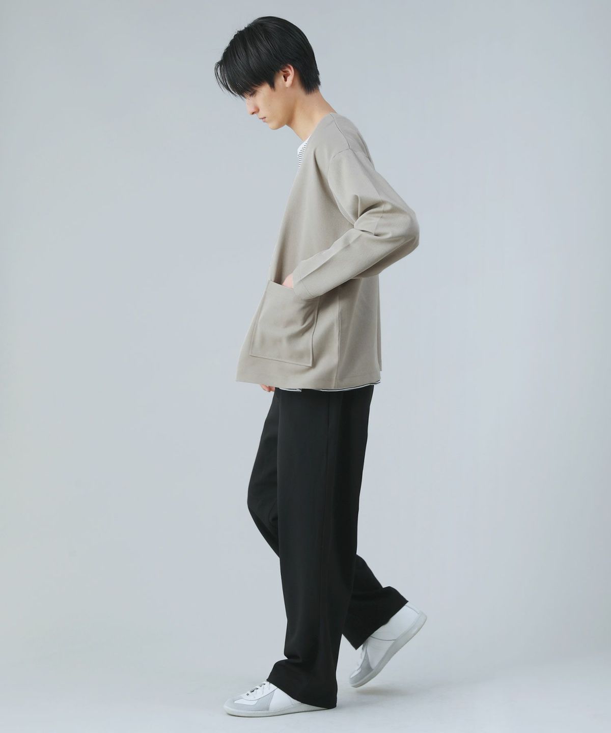 日本製Naturemier（ナチュレミア）TECHレトロへリンボン ノーカラー