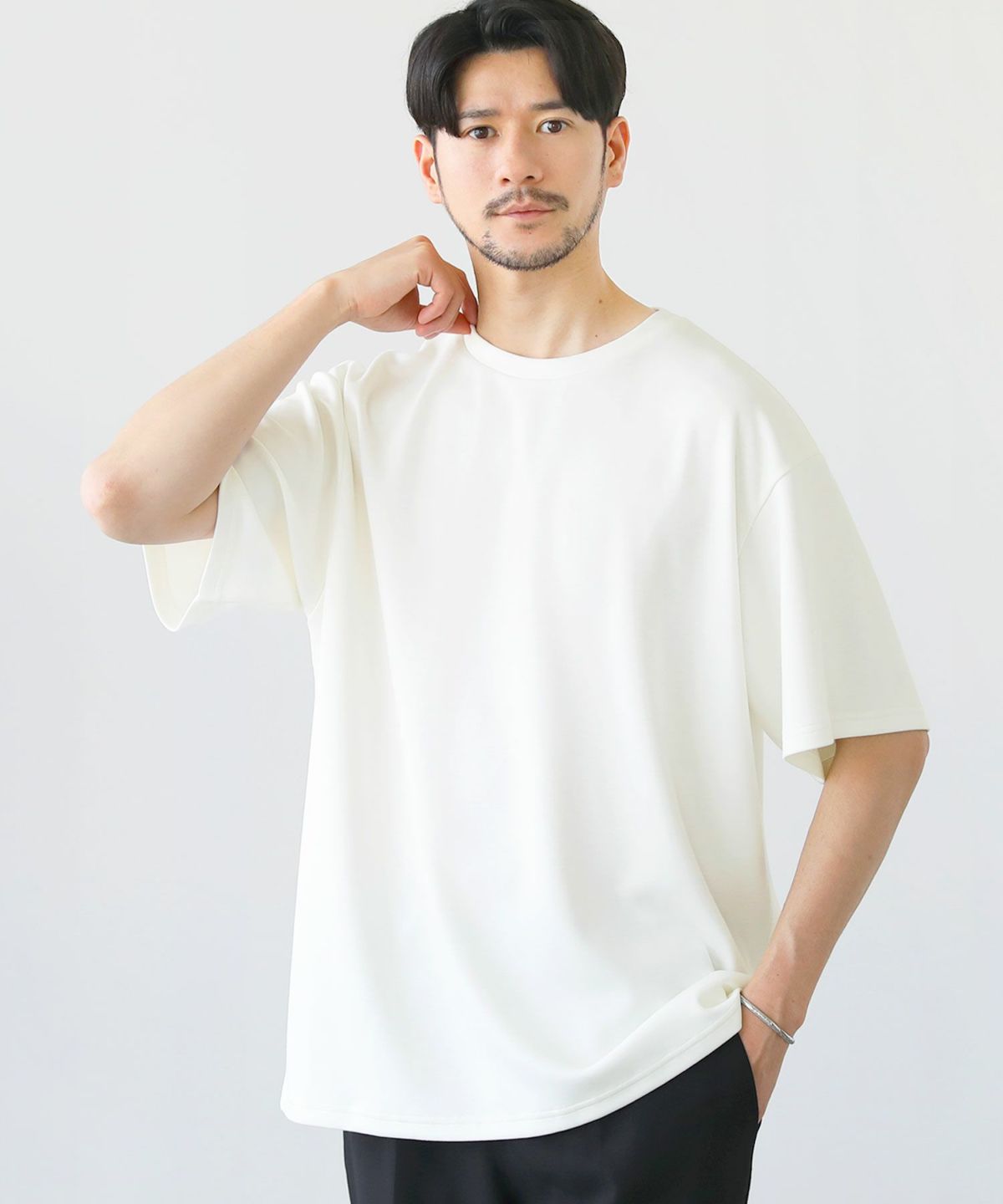 接触冷感ハイポンチ半袖カットソー