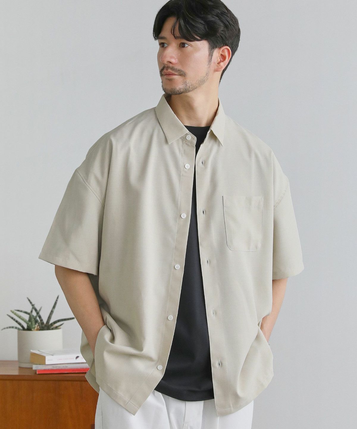 日本製Naturemier(TM)接触冷感シャンブレーレギュラーカラー